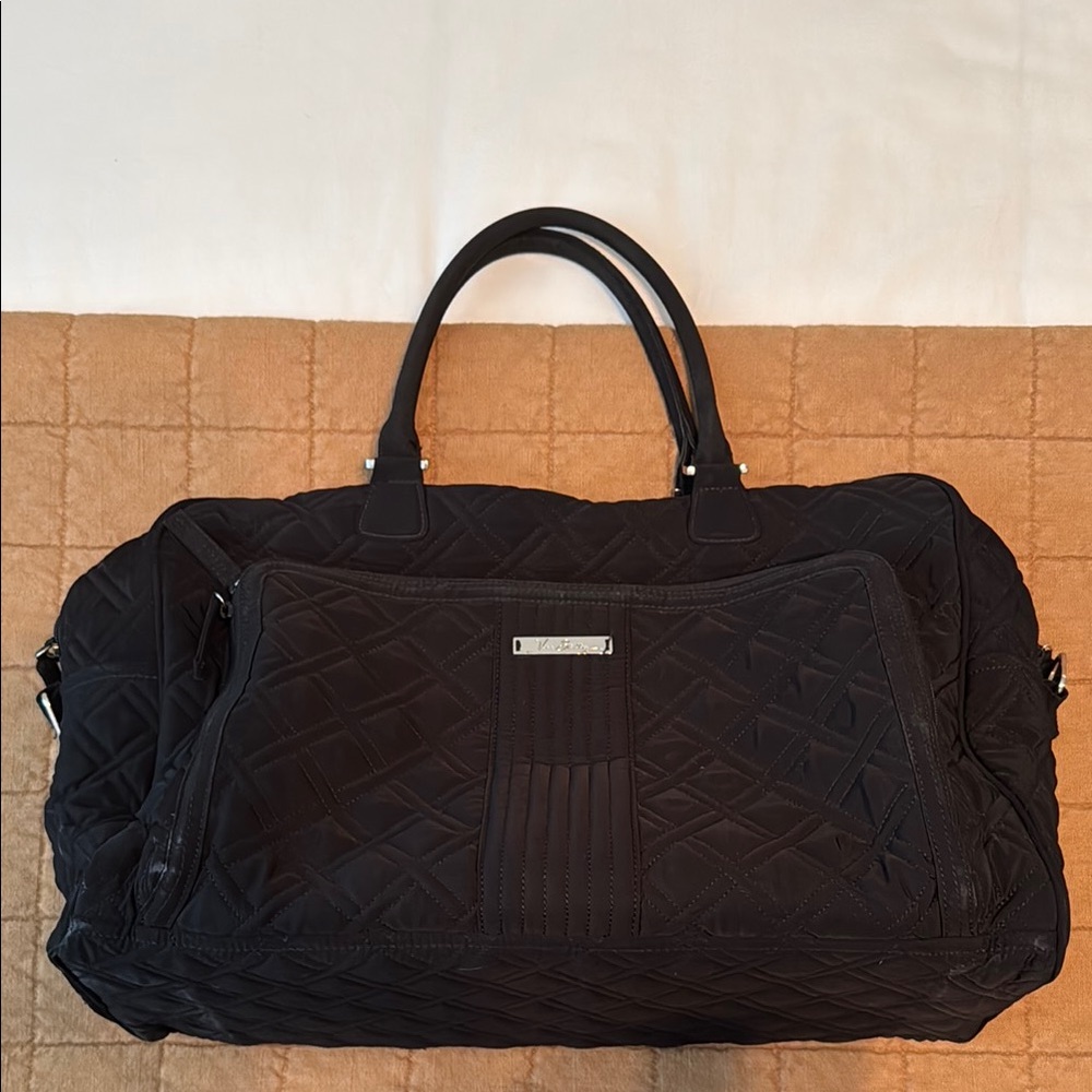 Very Bradley Black Quilted Travel Bag